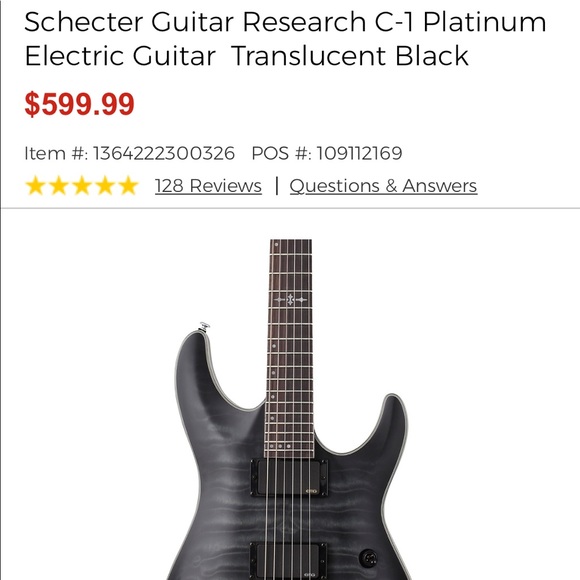 Schecter Diamond Series C-1 Platinum Guitar - Picture 4 of 4